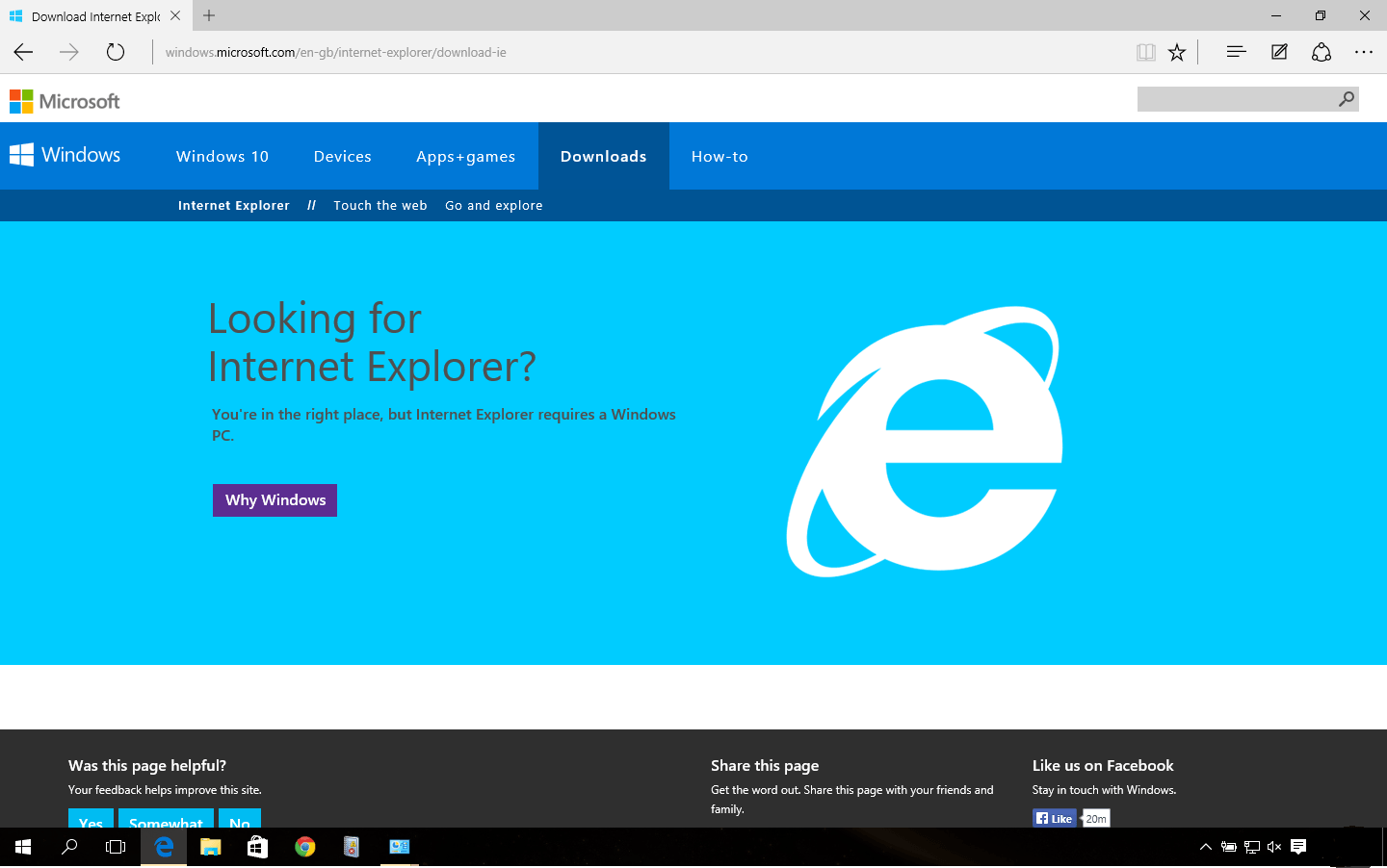 Internet Explorer On A Clean Install Of Windows 10