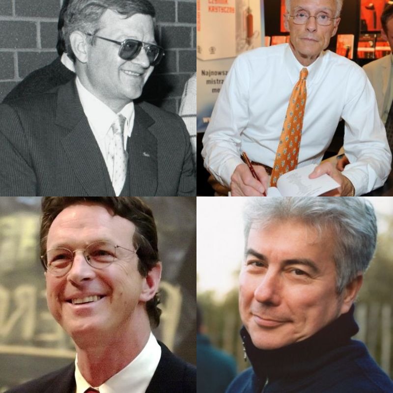 Tom Clancy, Robin Cook, Michael Crichton, Ken Follett
